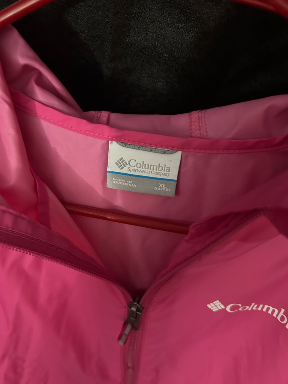 Columbia Hot Pink Hooded Packable Shell Jacket (Girls XL 18/20) - Picture 3 of 9